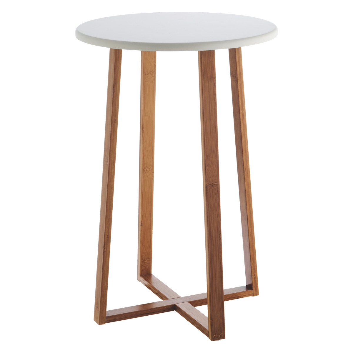 Habitat Drew Bamboo And White Lacquer Tall Side Table - MySmallSpace UK