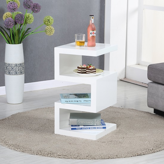 white end table living room