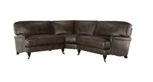 Bluebell Small Corner Sofa (240 x 240cm) in Bellwether Leather – Espresso