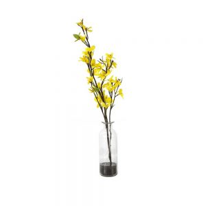 pp000454-faux-plant-small-yellow-forsythia-blossom-glass-vase-1