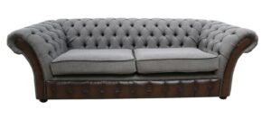 chesterfield_3_seater_antique_brown_leather_bacio_pewter_fabric