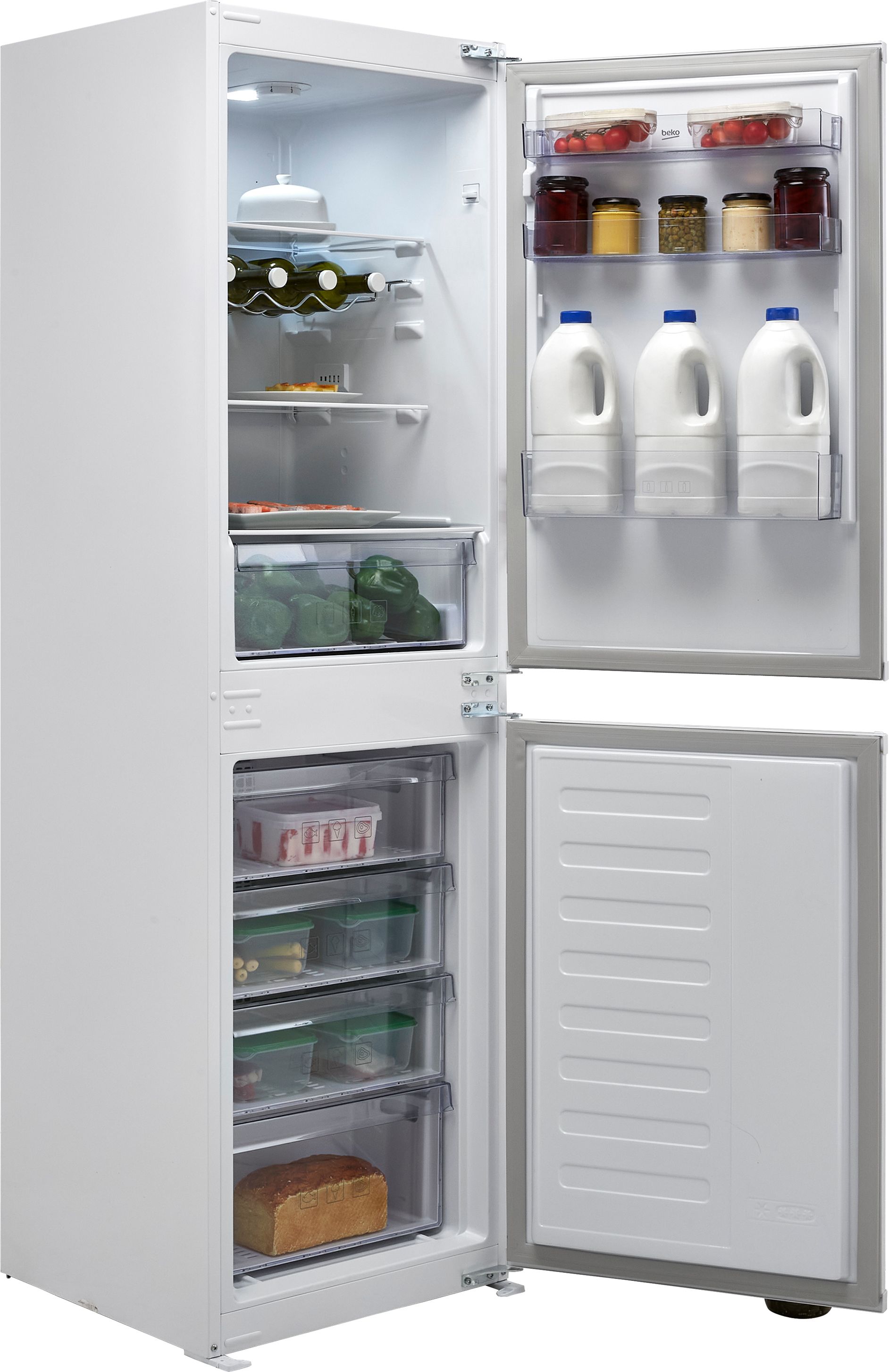Beko BCB5050F 50:50 Integrated Frost free Fridge freezer - White