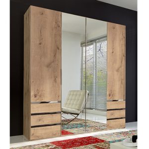 alkes-mirrored-wardrobe-planked-oak-4-doors-6-drawers