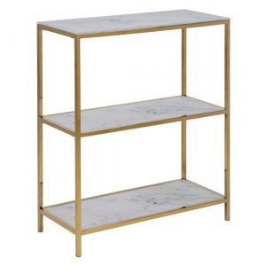 arcata-marble-effect-glass-2-shelves-bookcase-white