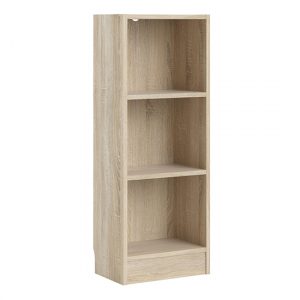 baskon-wooden-low-narrow-2-shelves-bookcase-oak