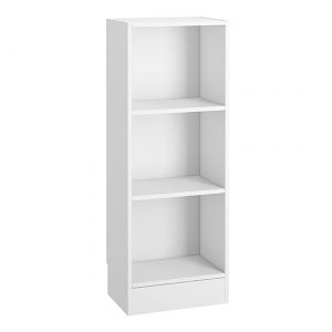 baskon-wooden-low-narrow-2-shelves-bookcase-white