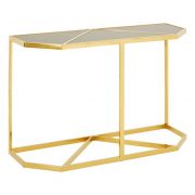 Fafnir Black Glass Top Console Table With Gold Frame - MySmallSpace UK